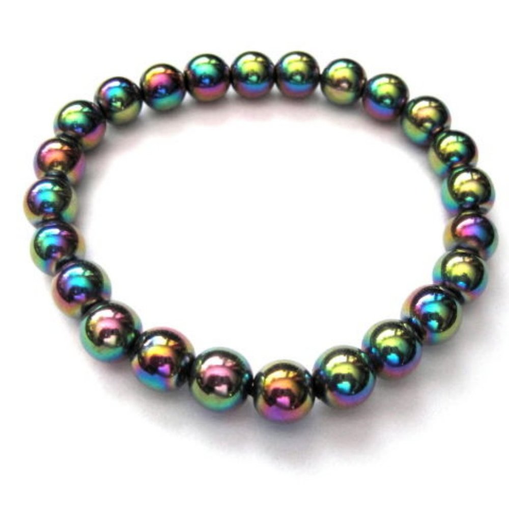 Rainbow Hematite Stretch Bracelet